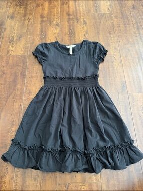 Matilda Jane Black Ruffle Waist & Hem Dress for Girls